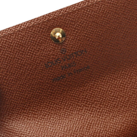 Louis Vuitton Monogram Brown Leather Porte Wallet Monnaie Plat - Picture 4 of 6